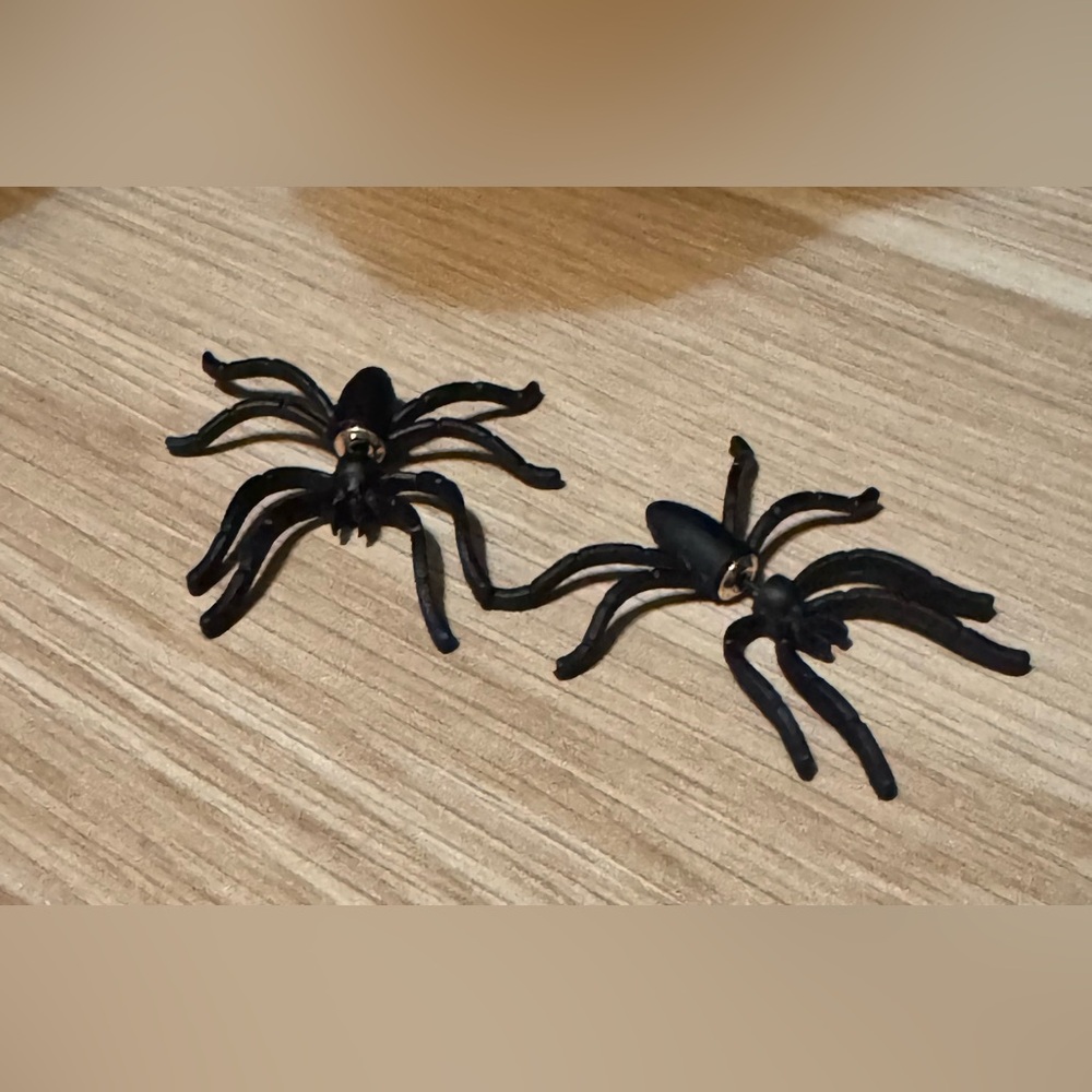 Black Spider Earrings